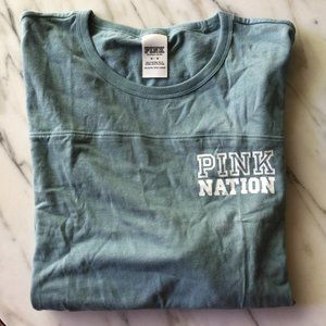 Pink Nation 3/4 Sleeve Blue Shirt